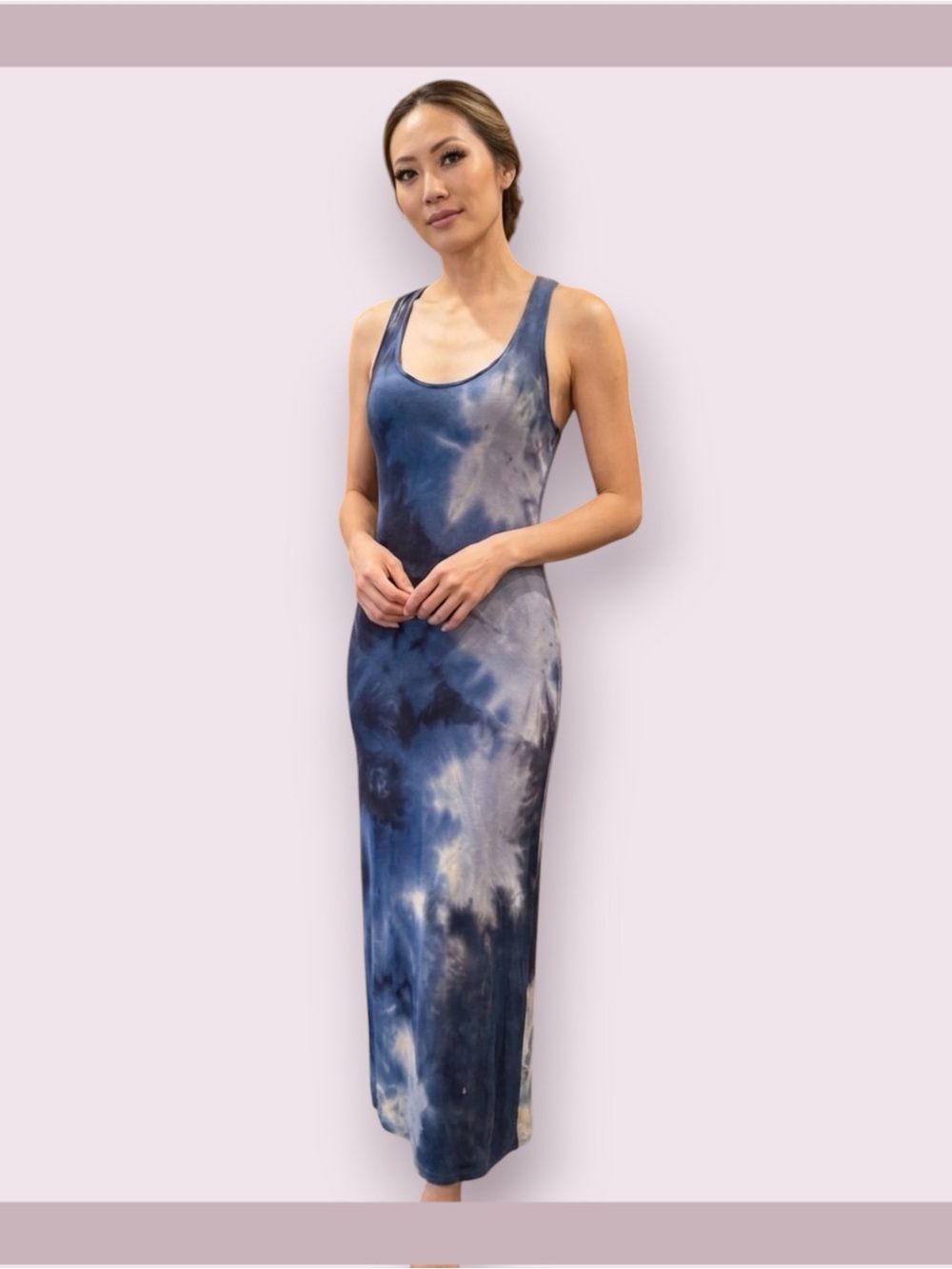 Anthropologie See You Monday Watercolor Cloud Tie-Dye Crystal Wash Maxi Dress